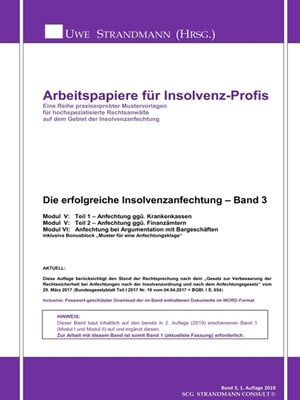 cover image of Die erfolgreiche Insolvenzanfechtung – Band 3